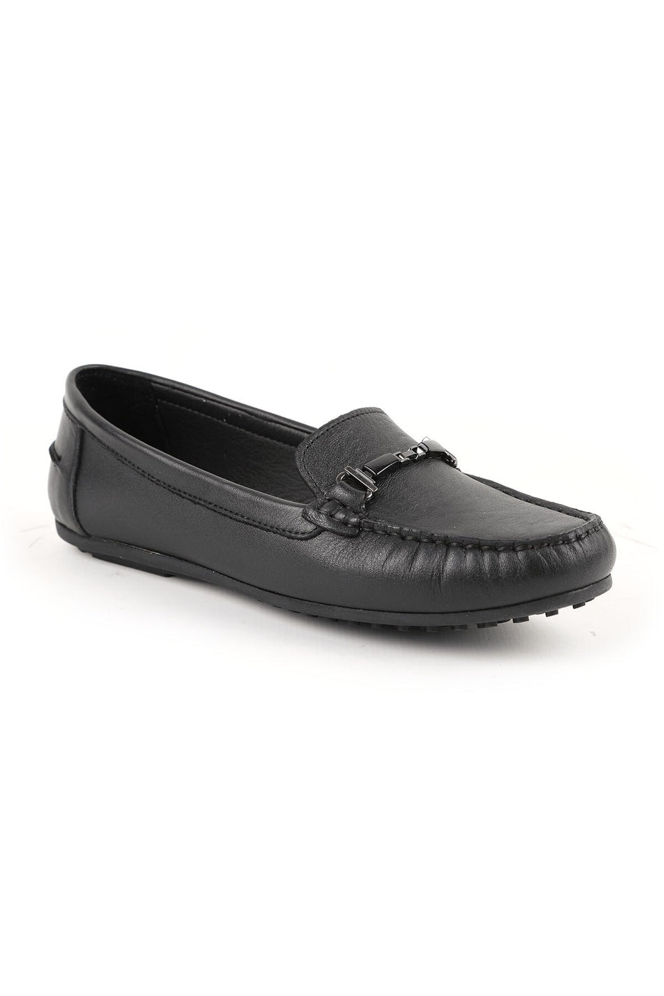 Women's Loafer Shoes Antique Look Metal Buckle Moccasin Stitched Flexible Thermo Sole Daily Wear 81.25701 - MALLTURK