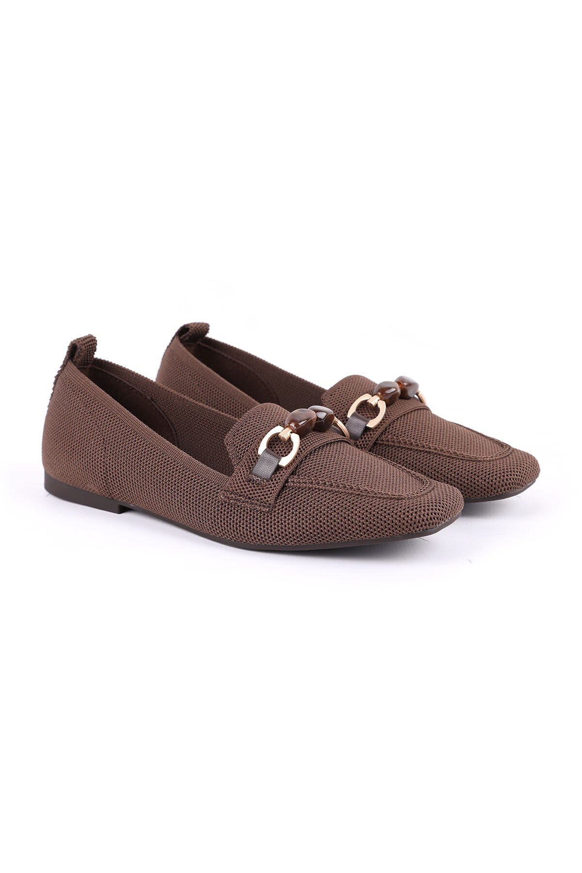 Women's Loafer Shoes Flexible Knitwear Fabric Buckle Closed Toe Stylish Comfortable Tpu Sole L085.K4002 - MALLTURK