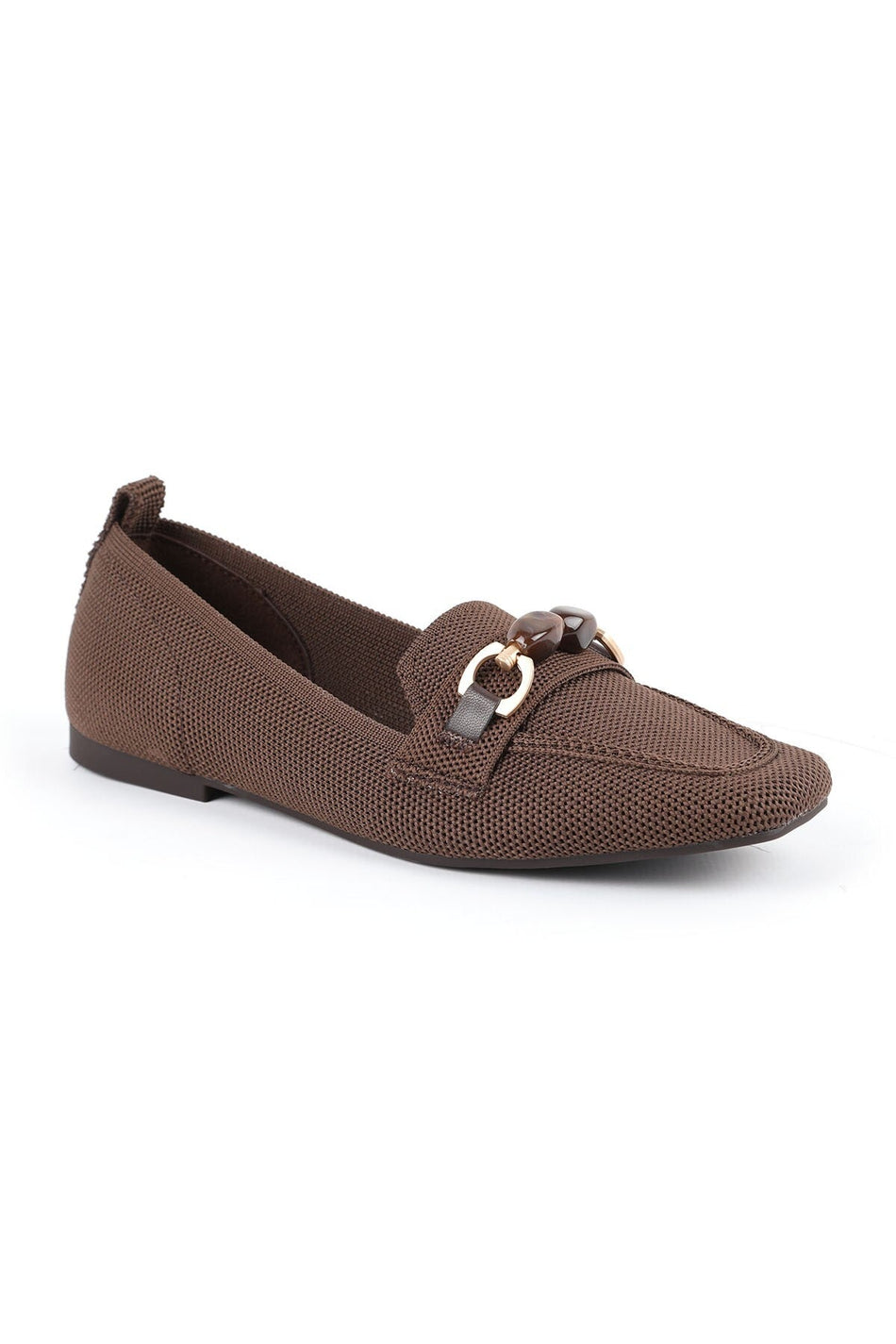 Women's Loafer Shoes Flexible Knitwear Fabric Buckle Closed Toe Stylish Comfortable Tpu Sole L085.K4002 - MALLTURK