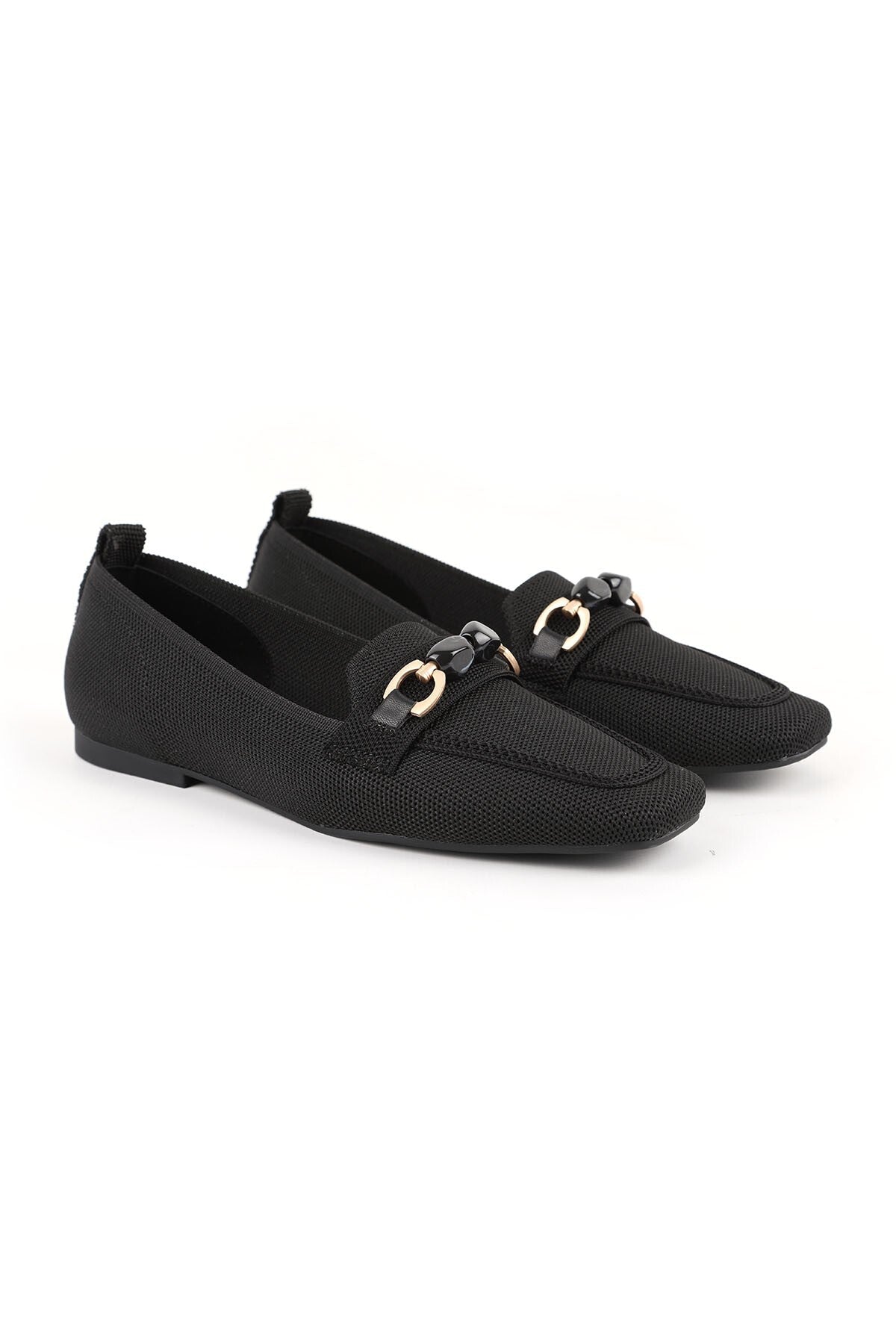 Women's Loafer Shoes Flexible Knitwear Fabric Buckle Closed Toe Stylish Comfortable Tpu Sole L085.K4002 - MALLTURK