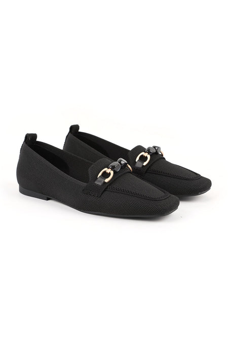 Women's Loafer Shoes Flexible Knitwear Fabric Buckle Closed Toe Stylish Comfortable Tpu Sole L085.K4002 - MALLTURK