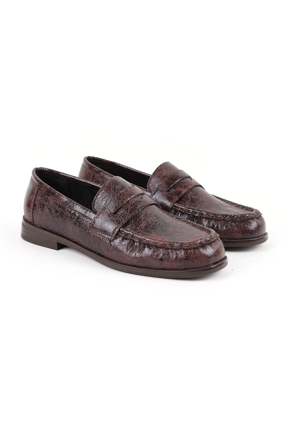 Women's Loafer Shoes Shiny Crocodile Patterned Classic Stylish Office Daily Comfortable Tpu Sole L085.K010 - MALLTURK
