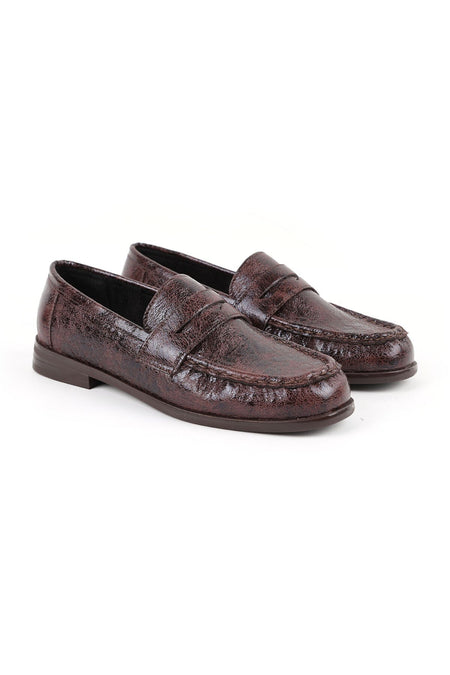 Women's Loafer Shoes Shiny Crocodile Patterned Classic Stylish Office Daily Comfortable Tpu Sole L085.K010 - MALLTURK
