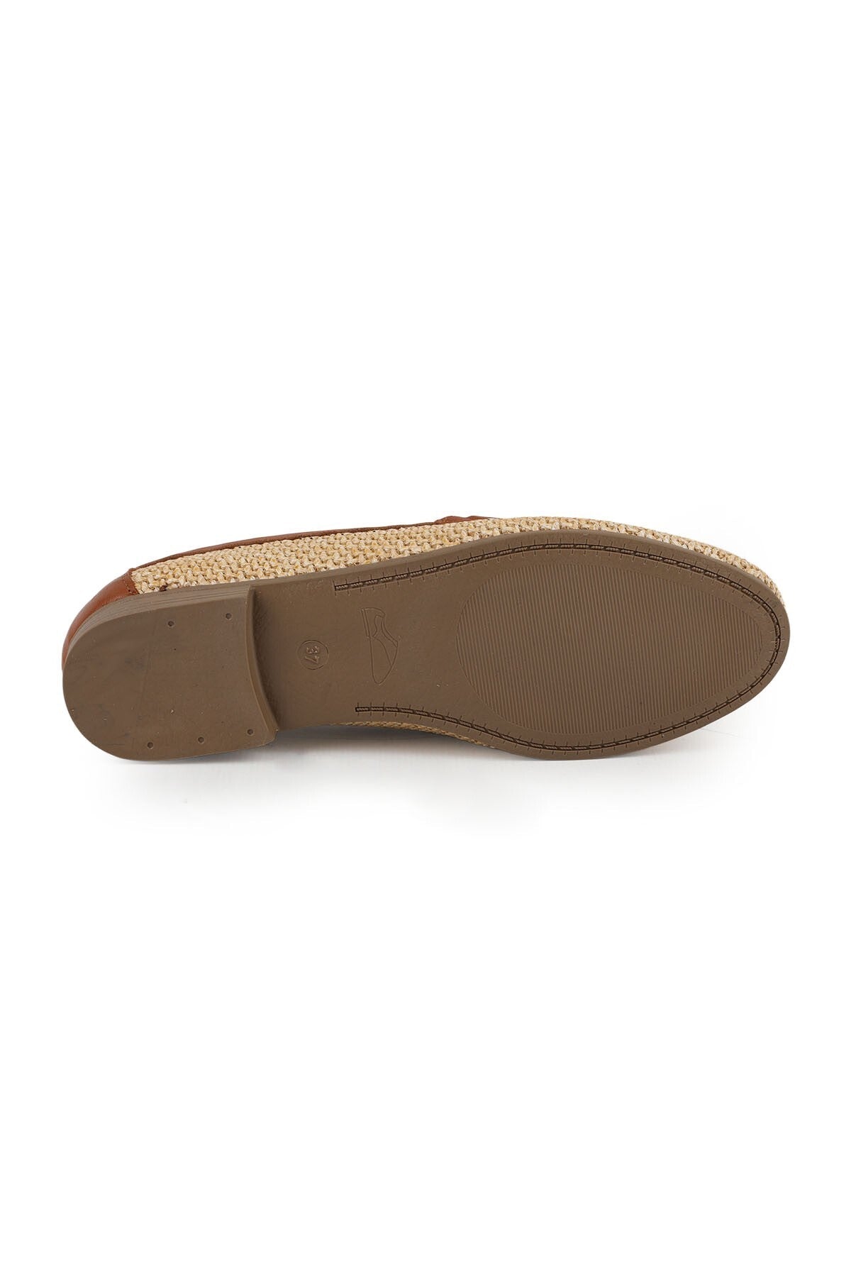 Women's Loafer Shoes Straw Textured Metal Buckle Stylish Office Daily Comfortable Thermo Sole L081.24216 - MALLTURK
