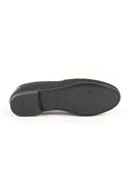 Women's Loafer Shoes Straw Textured Metal Buckle Stylish Office Daily Comfortable Thermo Sole L081.24216 - MALLTURK