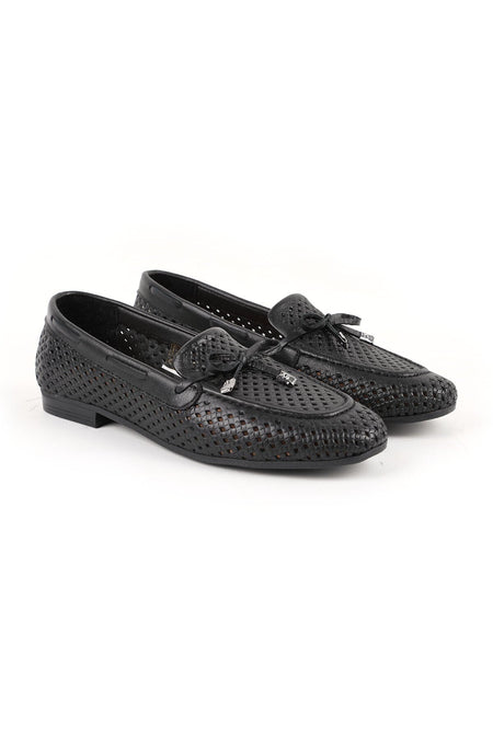 Women's Loafer Shoes Summer Laser Cut Mesh Patterned Bowknot Flexible Thermo Sole Daily L081.25218 - MALLTURK