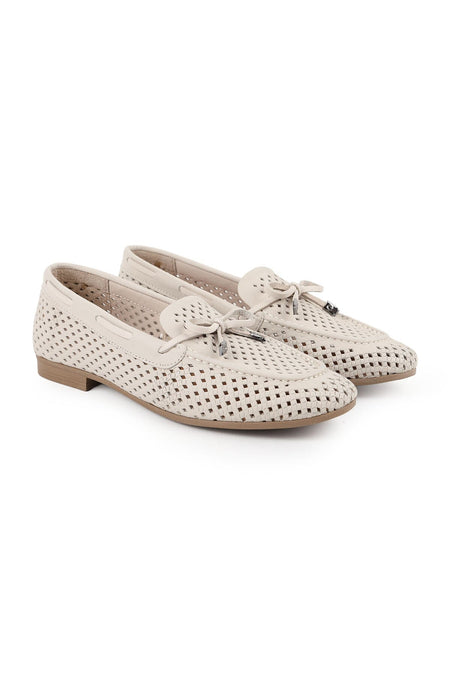 Women's Loafer Shoes Summer Laser Cut Mesh Patterned Bowknot Flexible Thermo Sole Daily L081.25218 - MALLTURK