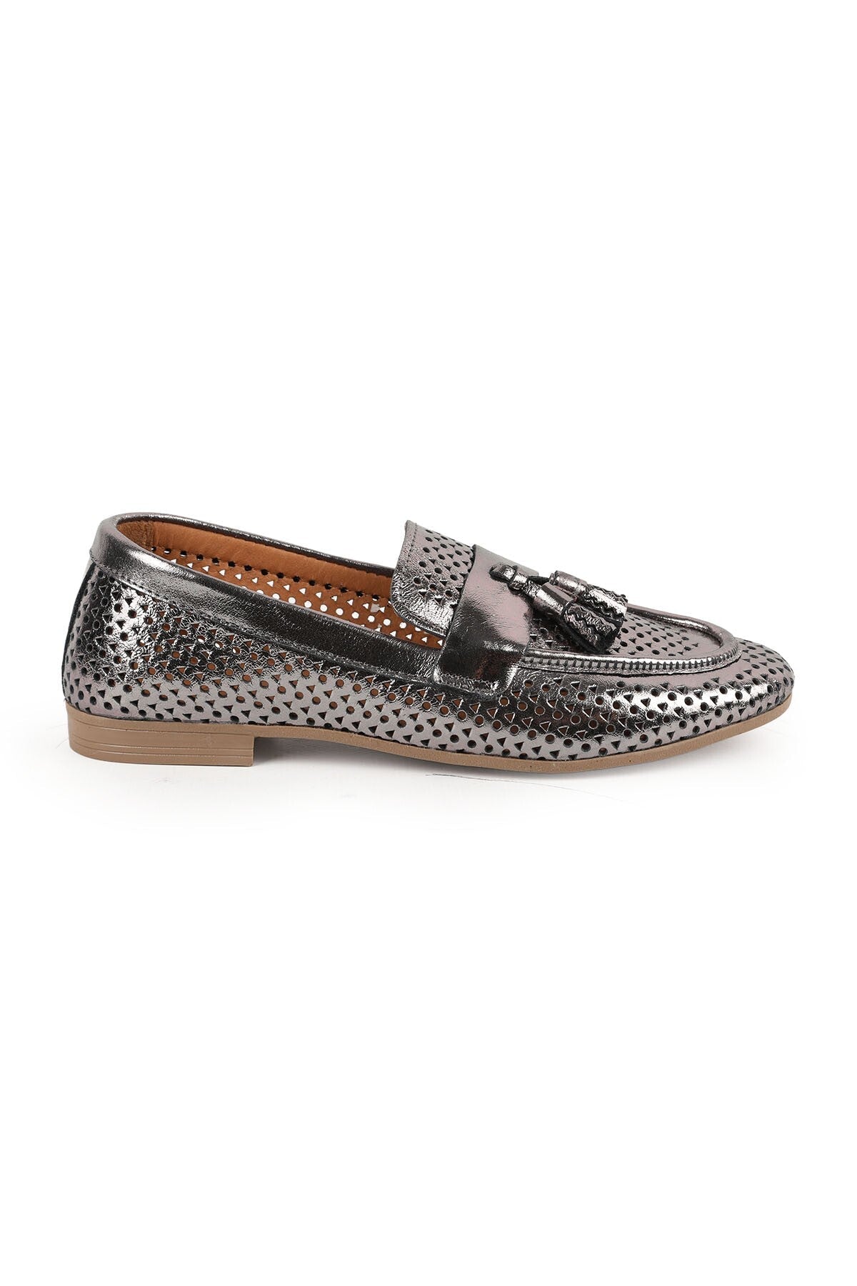 Women's Loafer Shoes Summer Laser Cut Mesh Patterned Tasseled Flexible Thermo Sole Daily L081.25204 - MALLTURK