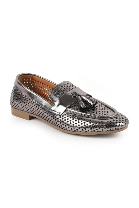Women's Loafer Shoes Summer Laser Cut Mesh Patterned Tasseled Flexible Thermo Sole Daily L081.25204 - MALLTURK