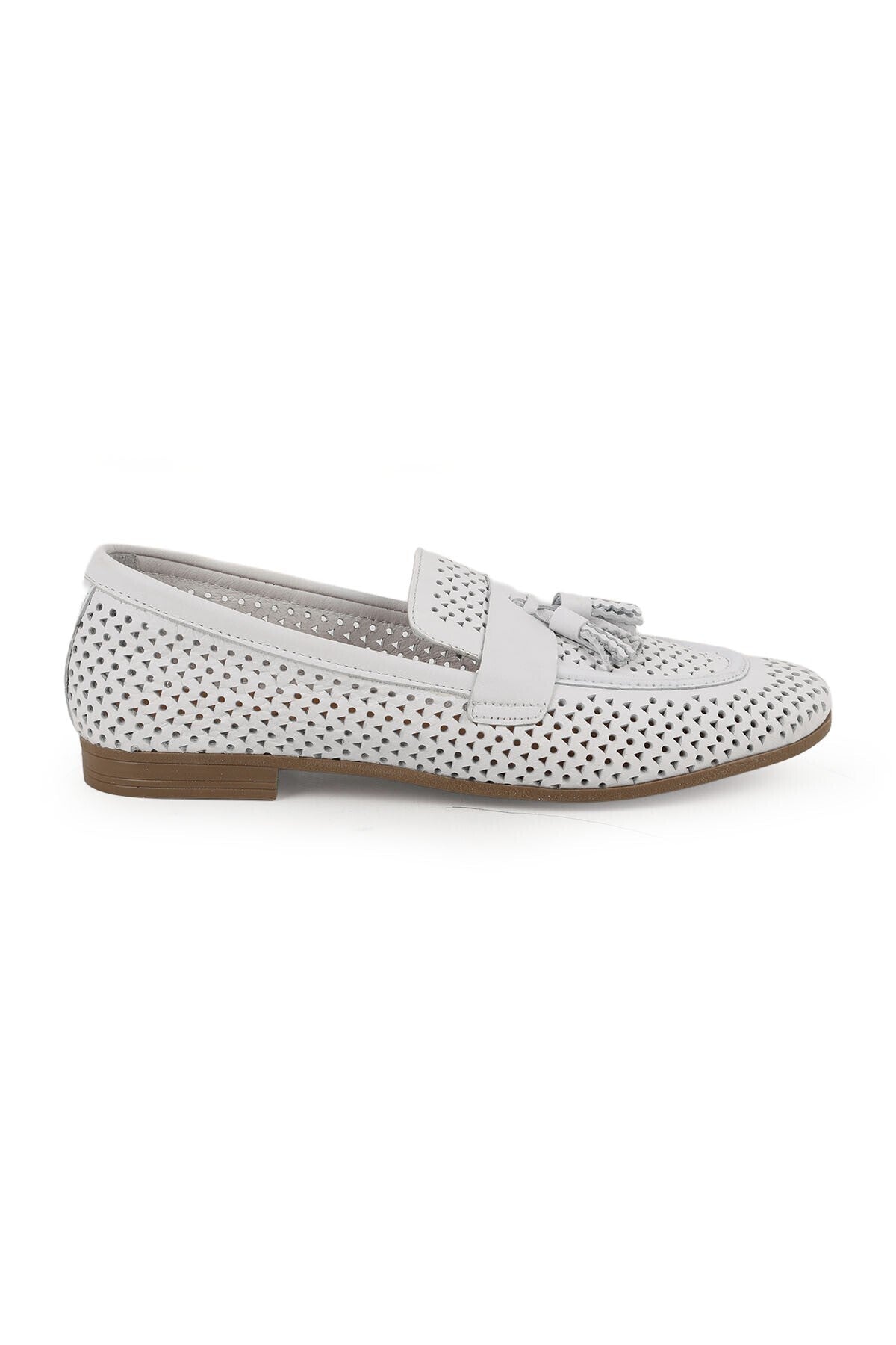 Women's Loafer Shoes Summer Laser Cut Mesh Patterned Tasseled Flexible Thermo Sole Daily L081.25204 - MALLTURK
