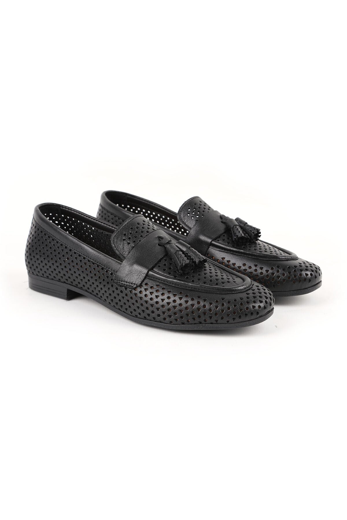 Women's Loafer Shoes Summer Laser Cut Mesh Patterned Tasseled Flexible Thermo Sole Daily L081.25204 - MALLTURK