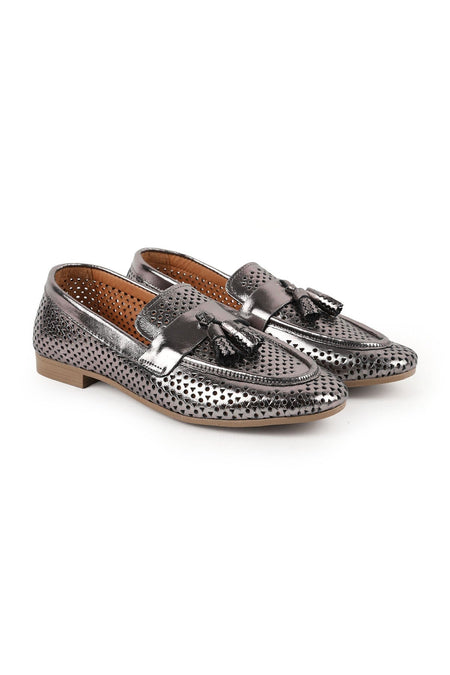 Women's Loafer Shoes Summer Laser Cut Mesh Patterned Tasseled Flexible Thermo Sole Daily L081.25204 - MALLTURK