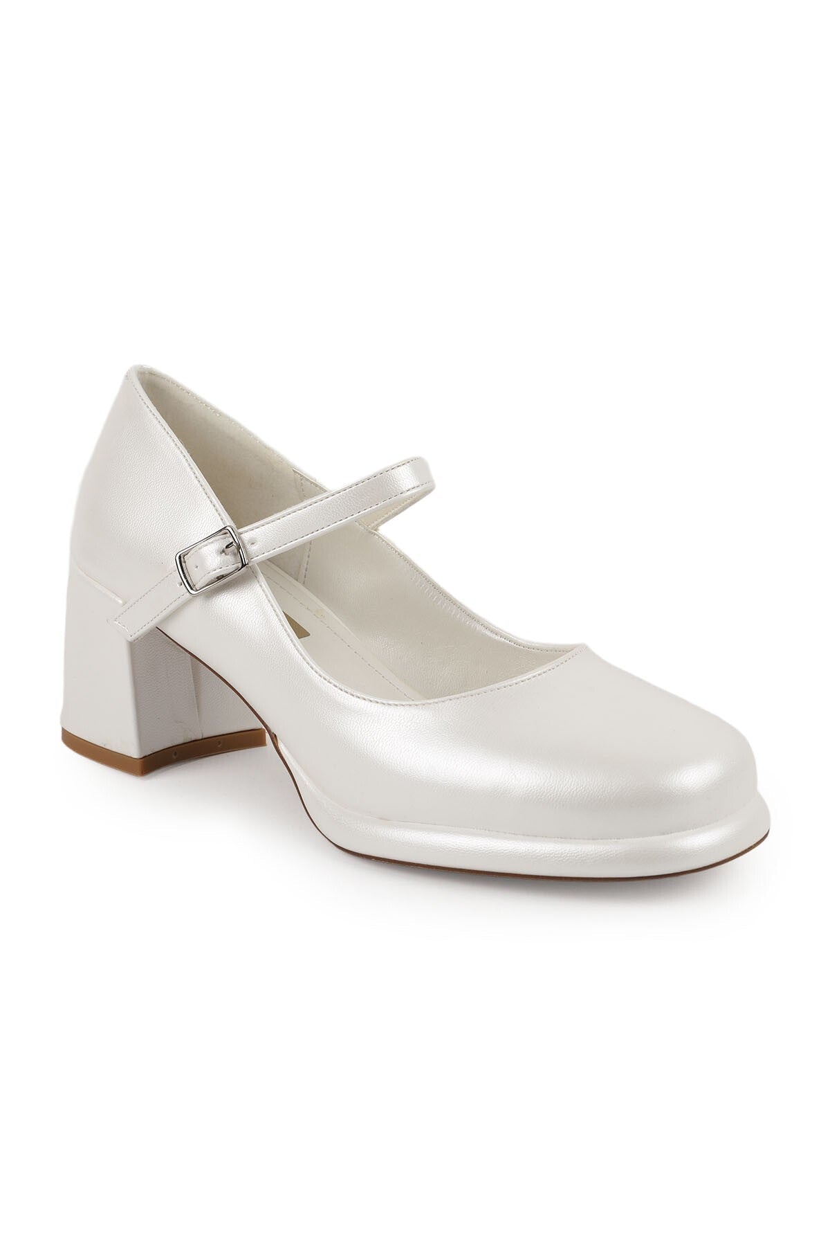 Women's Mary Jane Heeled Shoes with Thick Block Heel and Closed Toe Classic L085.K100/1 - MALLTURK