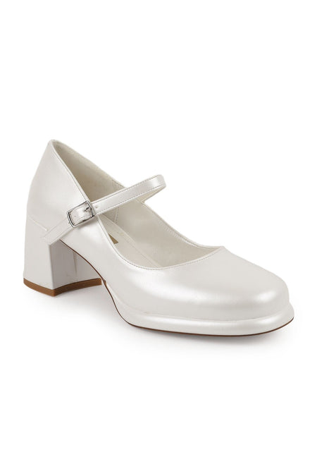 Women's Mary Jane Heeled Shoes with Thick Block Heel and Closed Toe Classic L085.K100/1 - MALLTURK