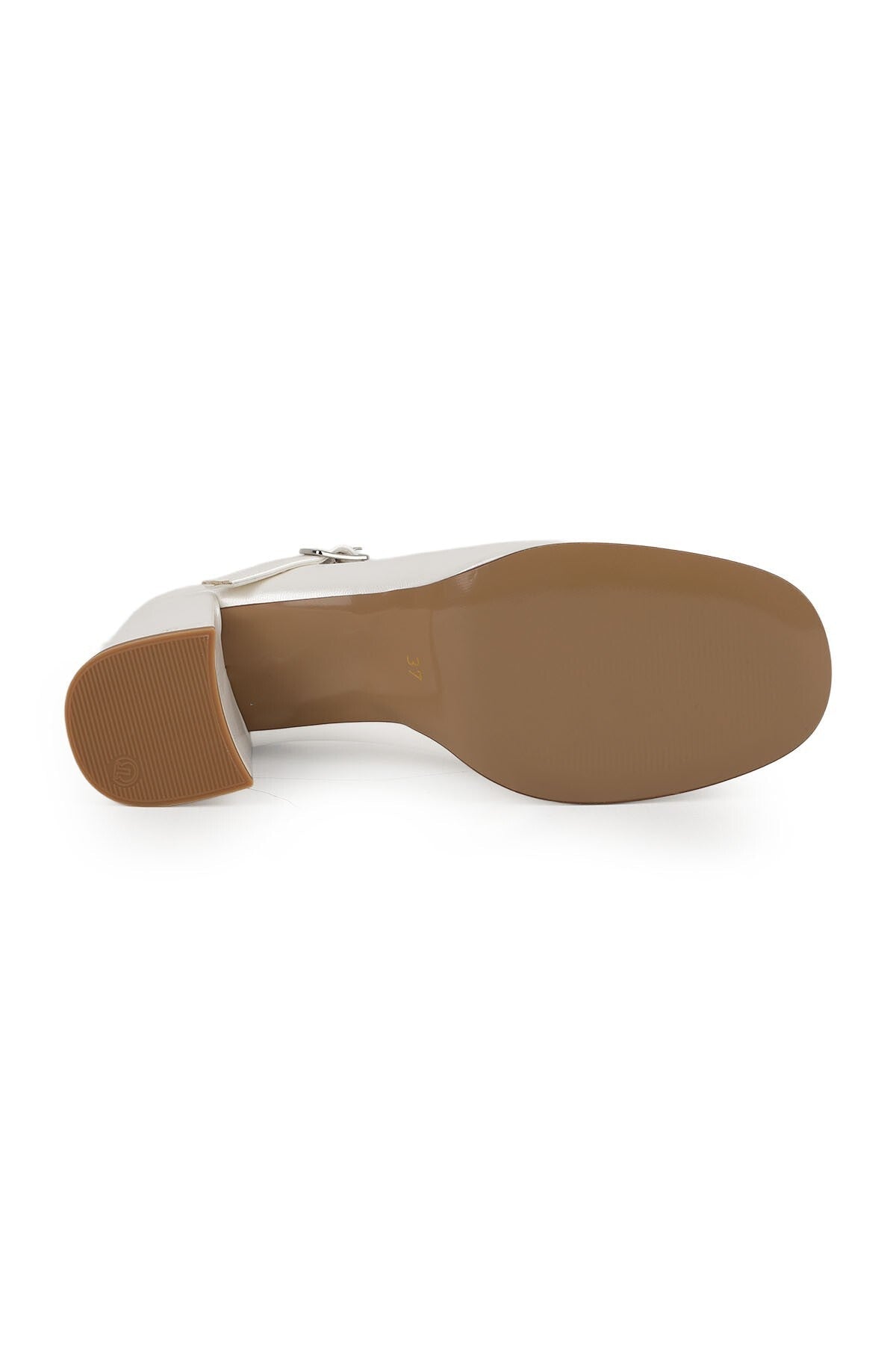 Women's Mary Jane Heeled Shoes with Thick Block Heel and Closed Toe Classic L085.K100/1 - MALLTURK