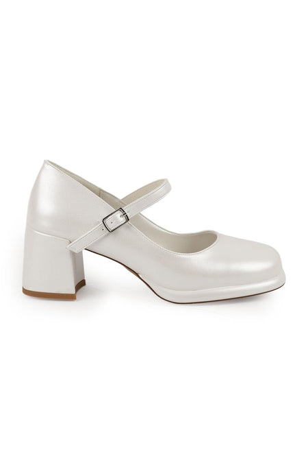 Women's Mary Jane Heeled Shoes with Thick Block Heel and Closed Toe Classic L085.K100/1 - MALLTURK