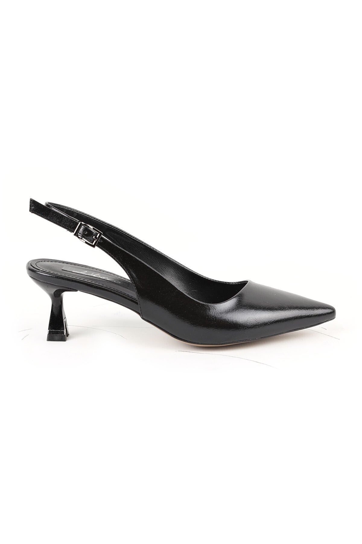 Women's Patent Leather Heeled Shoes Pointed Toe Special Design Short Heel Slingback Stylish Office Classic L085.K30 - MALLTURK