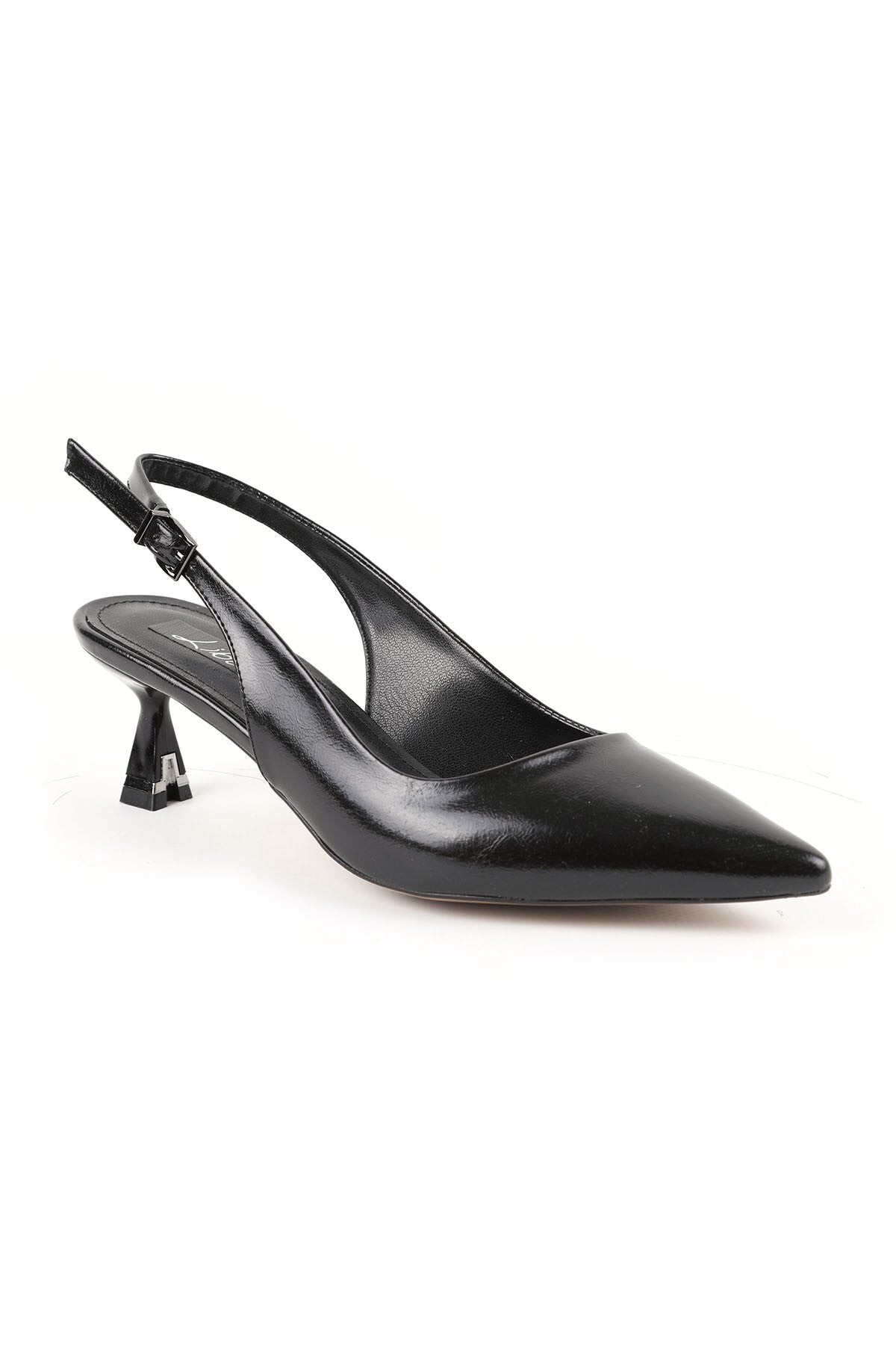 Women's Patent Leather Heeled Shoes Pointed Toe Special Design Short Heel Slingback Stylish Office Classic L085.K30 - MALLTURK
