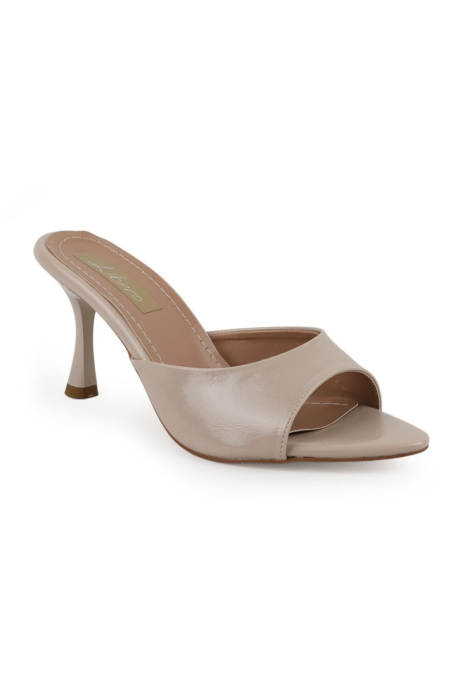 Women's Patent Leather Heeled Slippers Open Toe Thin Goblet Heel Stylish Evening Dress Jurdan Sole L085.K2610 - MALLTURK