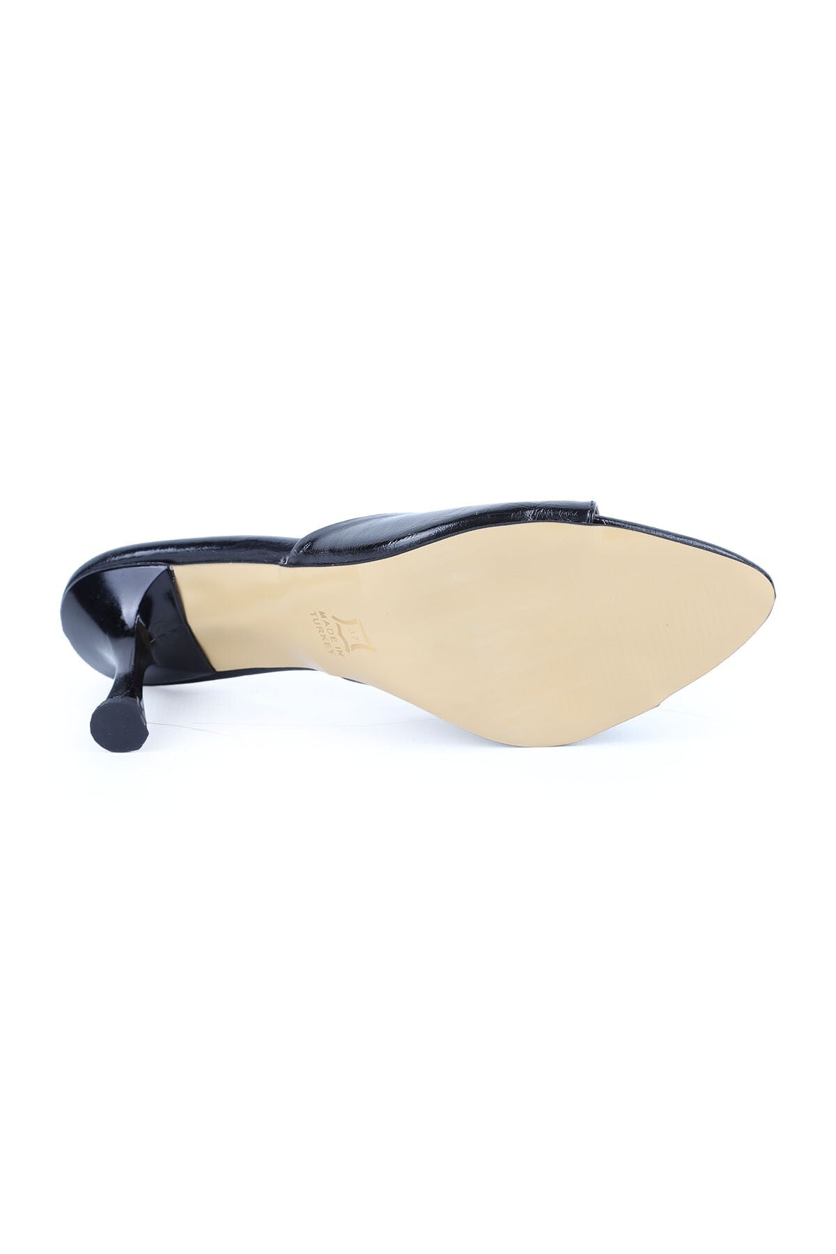 Women's Patent Leather Heeled Slippers Open Toe Thin Goblet Heel Stylish Evening Dress Jurdan Sole L085.K2610 - MALLTURK
