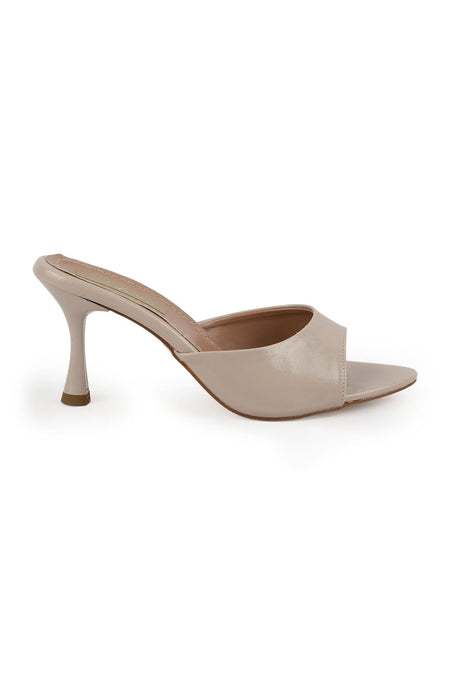Women's Patent Leather Heeled Slippers Open Toe Thin Goblet Heel Stylish Evening Dress Jurdan Sole L085.K2610 - MALLTURK