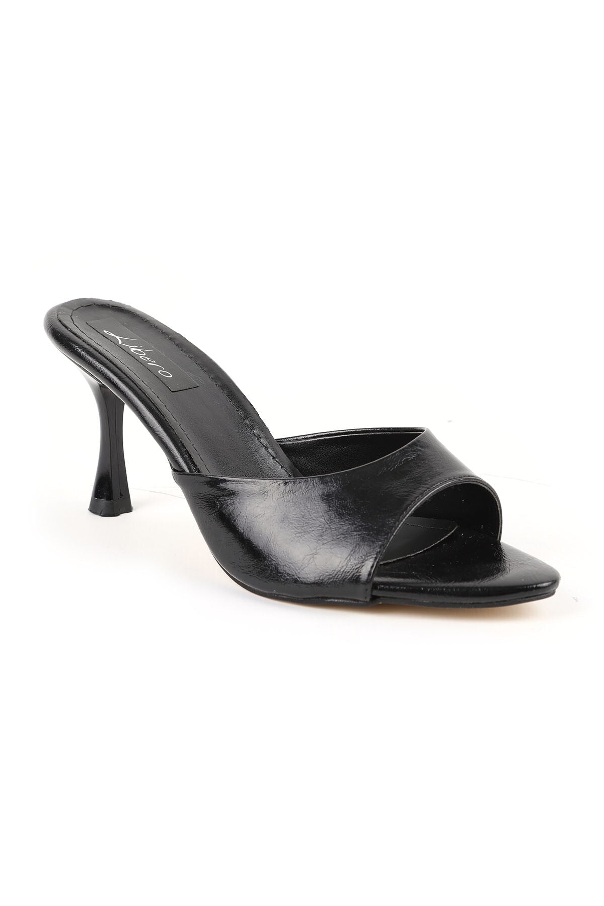 Women's Patent Leather Heeled Slippers Open Toe Thin Goblet Heel Stylish Evening Dress Jurdan Sole L085.K2610 - MALLTURK