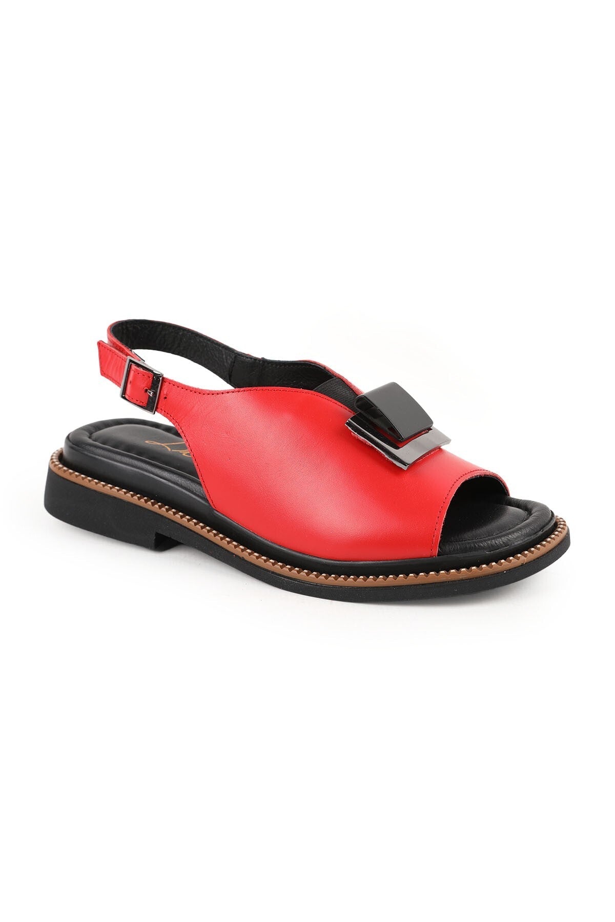 Women's Sandals Daily Anatomical Thick Buckle Sling-Back Faux Leather L031.26107627 - MALLTURK