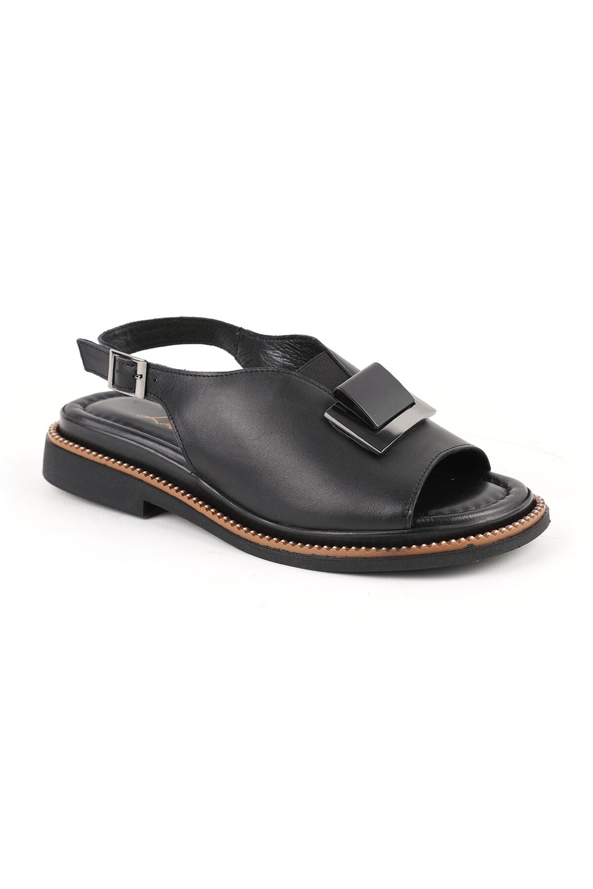 Women's Sandals Daily Anatomical Thick Buckle Sling-Back Faux Leather L031.26107627 - MALLTURK