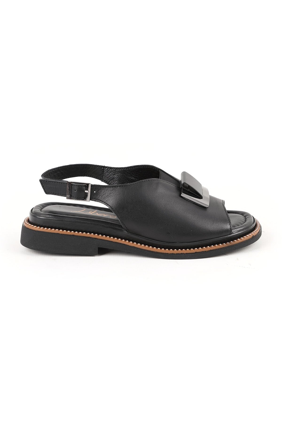 Women's Sandals Daily Anatomical Thick Buckle Sling-Back Faux Leather L031.26107627 - MALLTURK