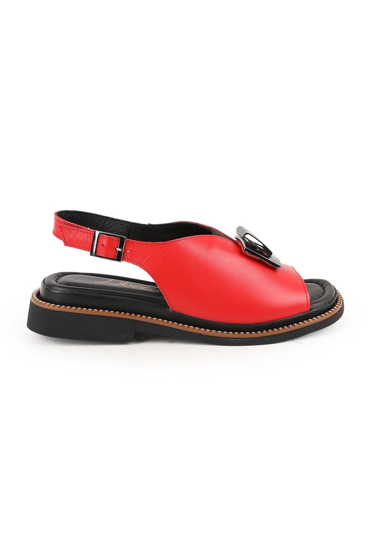 Women's Sandals Daily Anatomical Thick Buckle Sling-Back Faux Leather L031.26107627 - MALLTURK