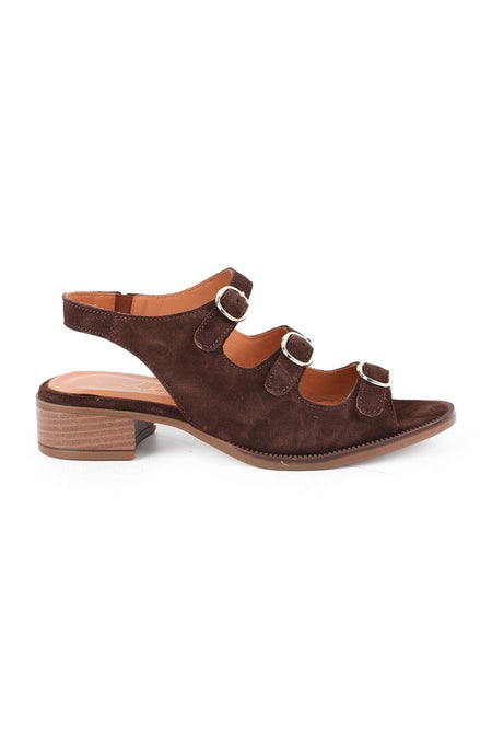 Women's Sandals Daily Suede Short Heeled Multi-Strap Buckle Sling-Back L031.26108623 - MALLTURK