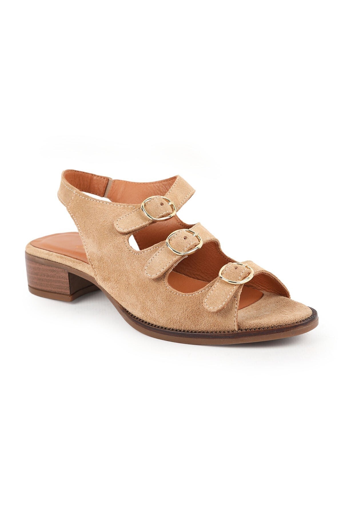 Women's Sandals Daily Suede Short Heeled Multi-Strap Buckle Sling-Back L031.26108623 - MALLTURK