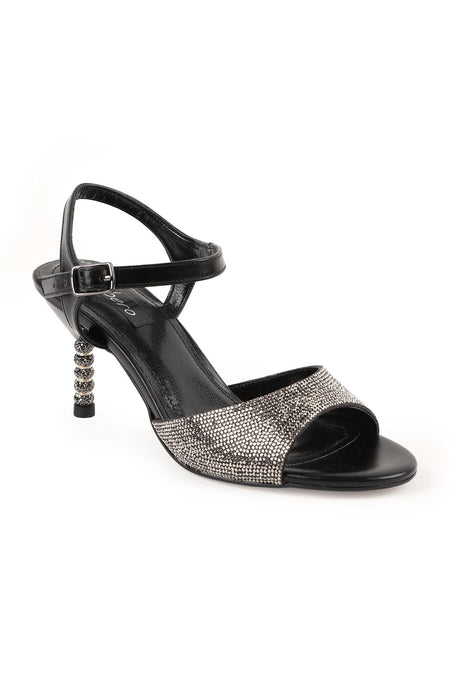 Women's Sandals Stone Embellished Open Toe Special Sphere Heels Evening Dress Night Shoes L085.K94 - MALLTURK