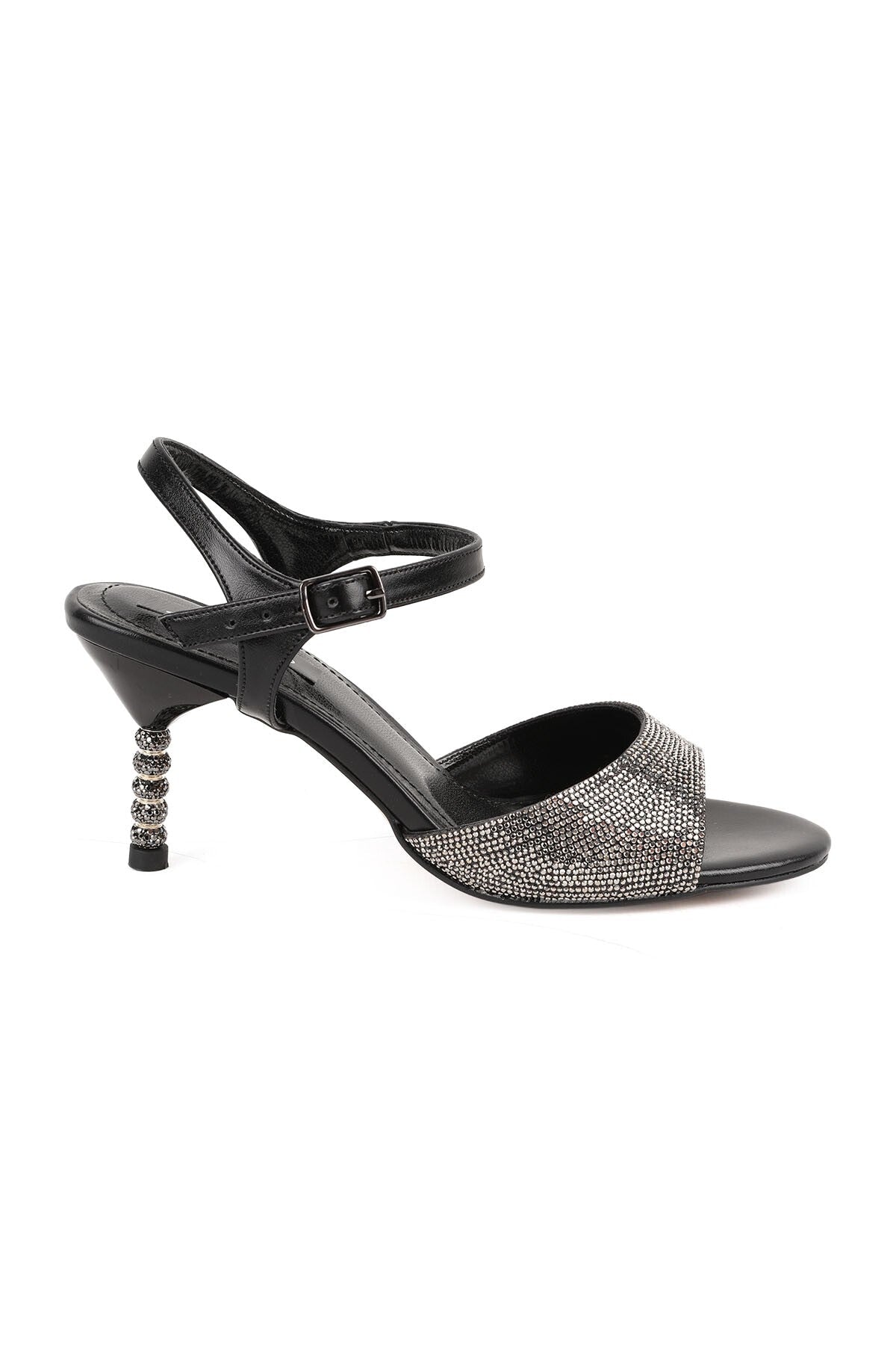 Women's Sandals Stone Embellished Open Toe Special Sphere Heels Evening Dress Night Shoes L085.K94 - MALLTURK