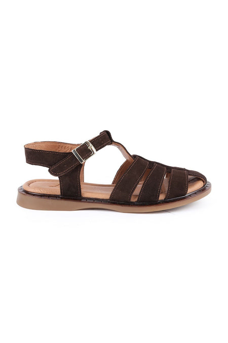 Women's Sandals Suede Multi-Strap Cage Design Flat Flexible Thermo Sole Summer Shoes L082.26600 - MALLTURK
