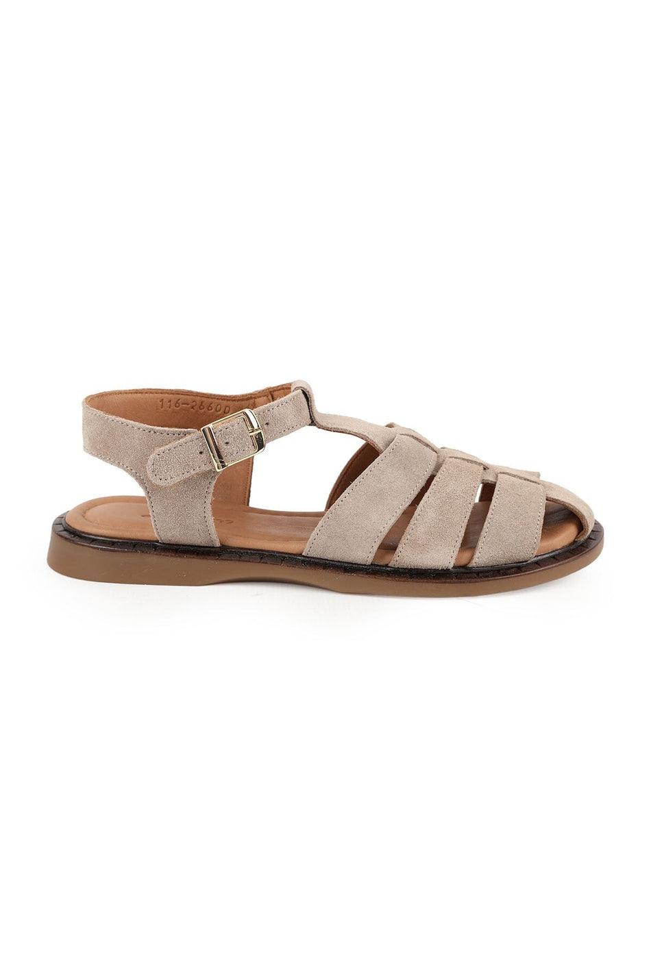 Women's Sandals Suede Multi-Strap Cage Design Flat Flexible Thermo Sole Summer Shoes L082.26600 - MALLTURK