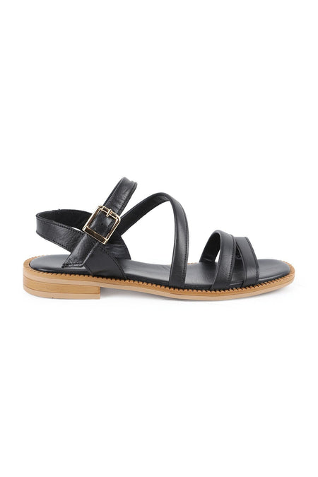 Women's Sandals Thin Cross Straps Ankle Buckle Thermo Sole Casual Antique Leather L060.131 - MALLTURK