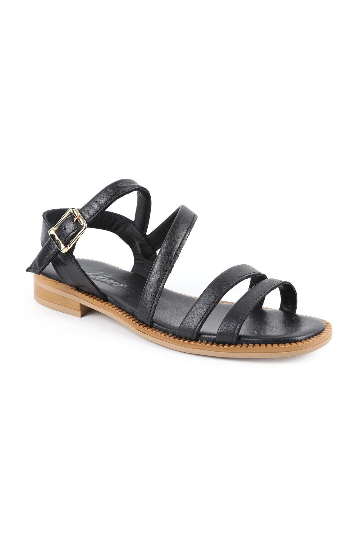 Women's Sandals Thin Cross Straps Ankle Buckle Thermo Sole Casual Antique Leather L060.131 - MALLTURK