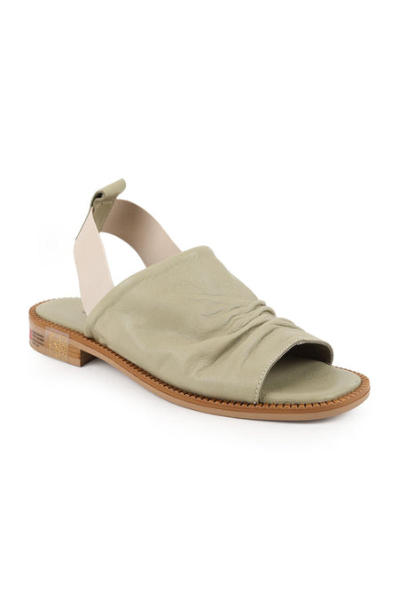 Women's Sandals with Drawstring Straps and Elastic Back, Thermo Sole, Daily Antique Leather L060.135 - MALLTURK
