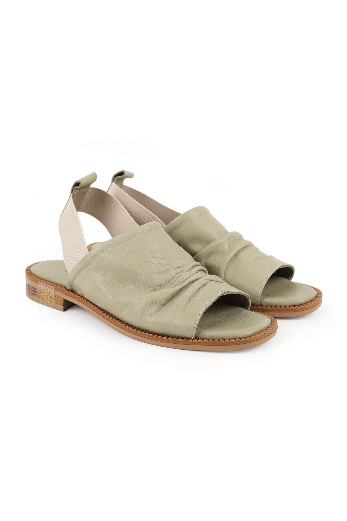 Women's Sandals with Drawstring Straps and Elastic Back, Thermo Sole, Daily Antique Leather L060.135 - MALLTURK