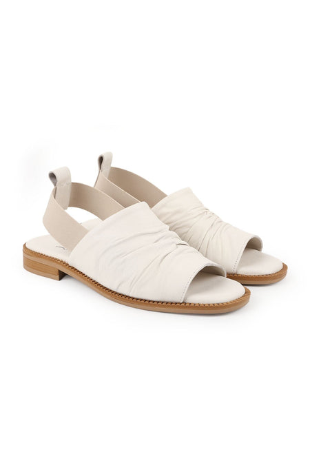 Women's Sandals with Drawstring Straps and Elastic Back, Thermo Sole, Daily Antique Leather L060.135 - MALLTURK