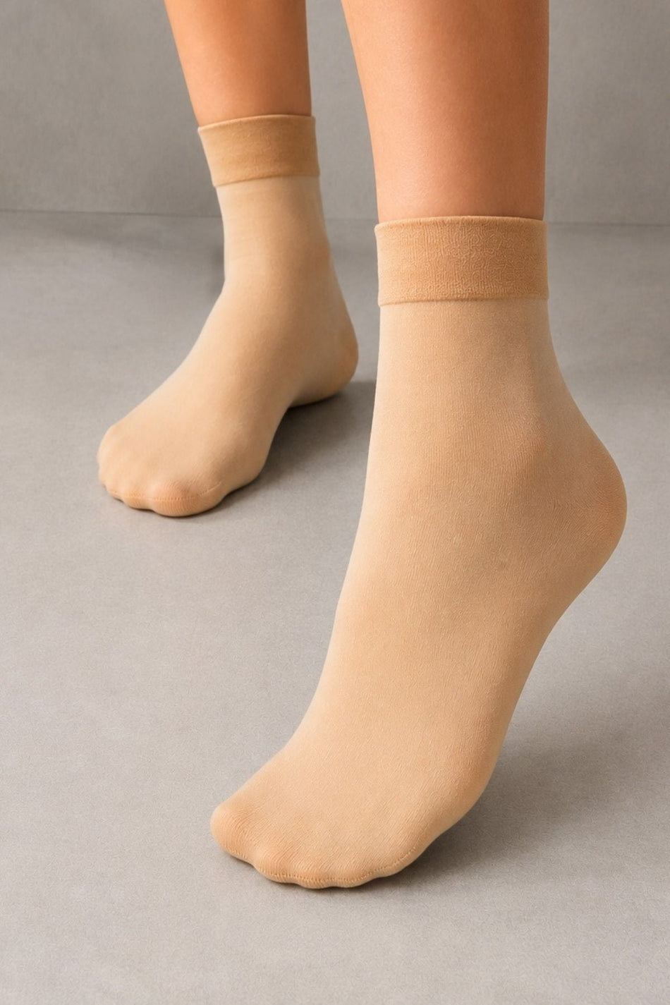 Women's Skin Color Thin Flat Flexible Above Ankle Socks - MALLTURK