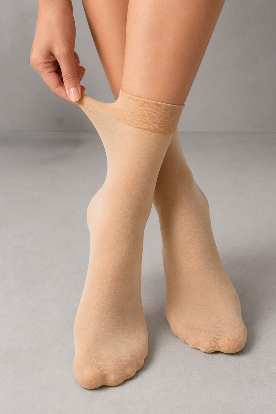 Women's Skin Color Thin Flat Flexible Above Ankle Socks - MALLTURK