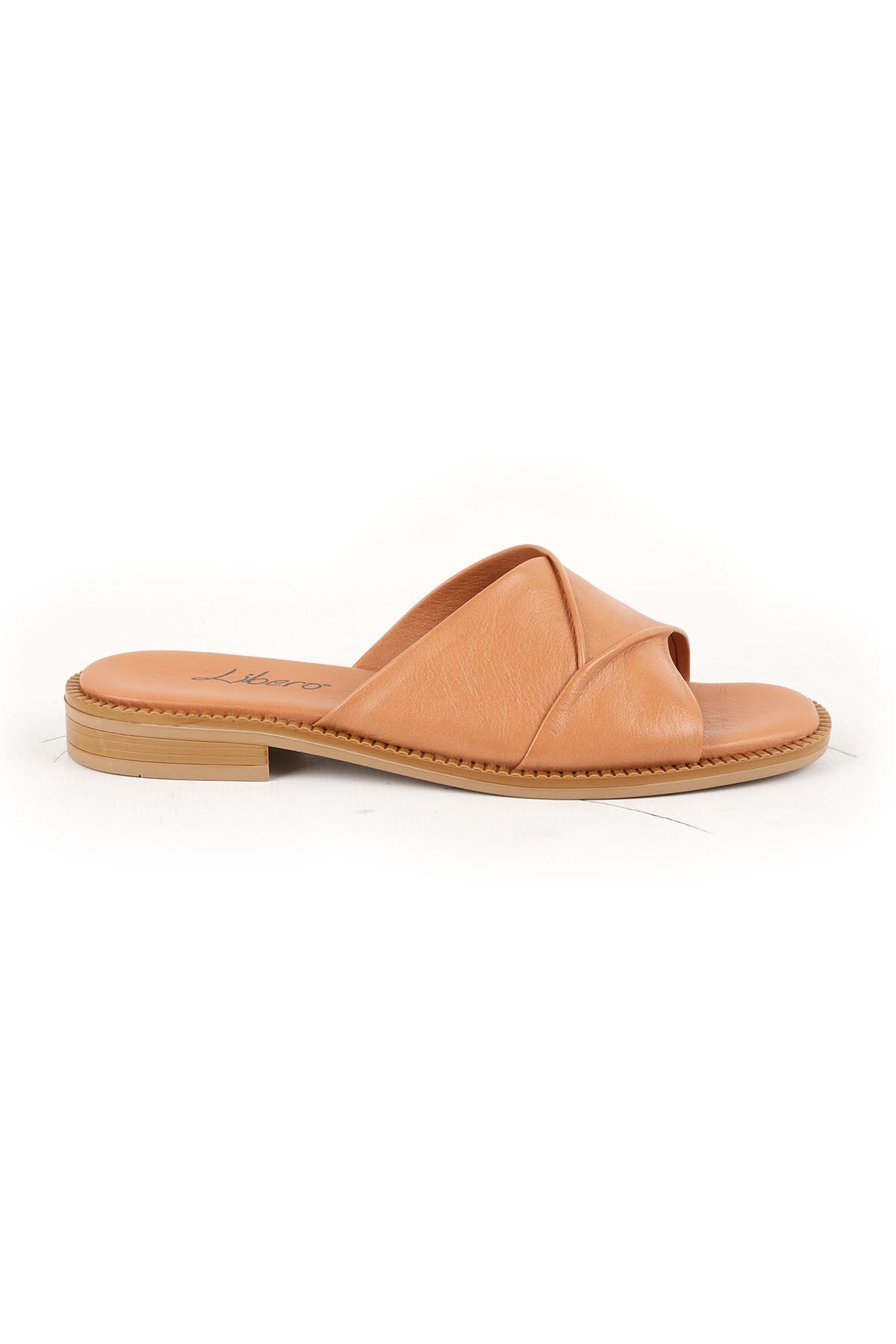 Women's Slippers Daily Genuine Leather Cross-Strapped Anatomical Flat Sole Mother's Shoes L060.134 - MALLTURK