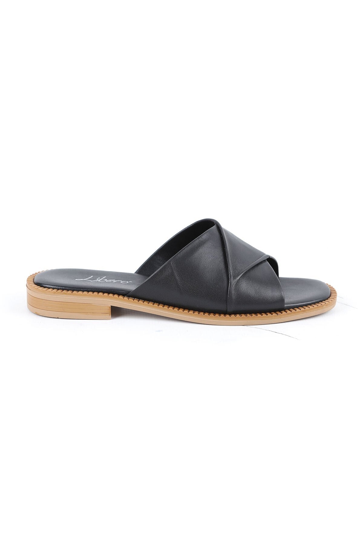 Women's Slippers Daily Genuine Leather Cross-Strapped Anatomical Flat Sole Mother's Shoes L060.134 - MALLTURK