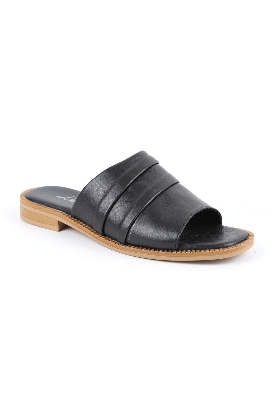 Women's Slippers Daily Genuine Leather Layered Band Anatomical Flat Sole Mother Shoes L060.441 - MALLTURK