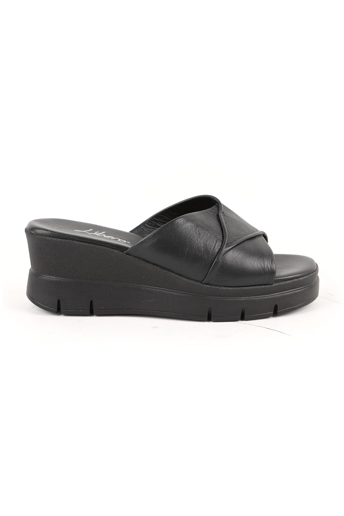 Women's Slippers Daily Genuine Leather Padded Sole Medium Heeled Anatomical Mother Shoes L060.281 - MALLTURK