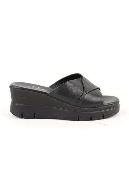 Women's Slippers Daily Genuine Leather Padded Sole Medium Heeled Anatomical Mother Shoes L060.281 - MALLTURK