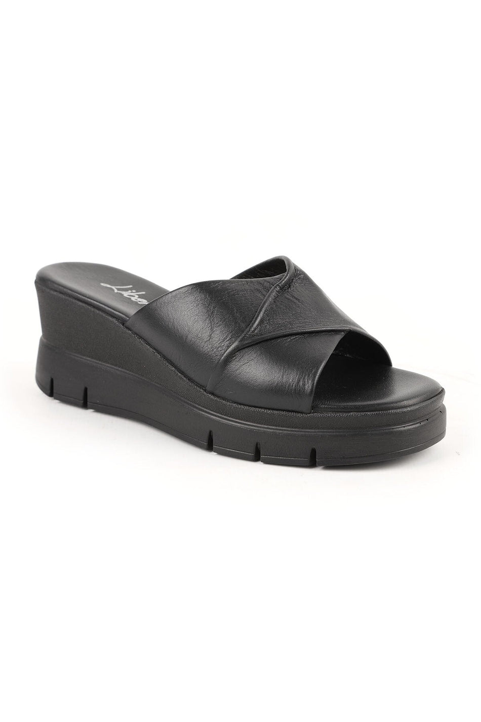 Women's Slippers Daily Genuine Leather Padded Sole Medium Heeled Anatomical Mother Shoes L060.281 - MALLTURK
