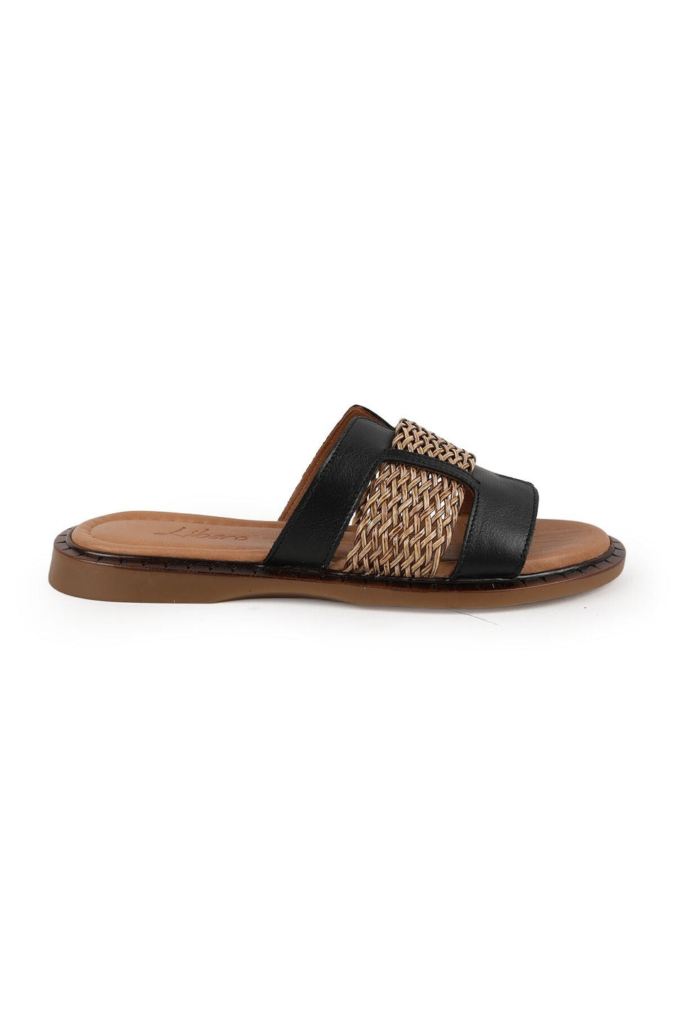 Women's Slippers Daily Open Toe Knitted Banded Slip-On Antique Leather Mother Shoes L082.26670 - MALLTURK